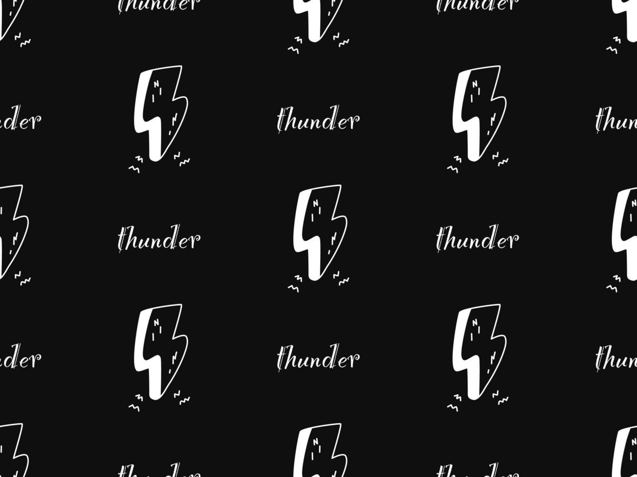 thunder cartoon character seamless pattern on black background vector