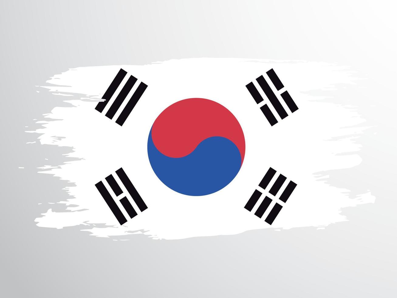 Vector flag of South Korea drawn with a brush