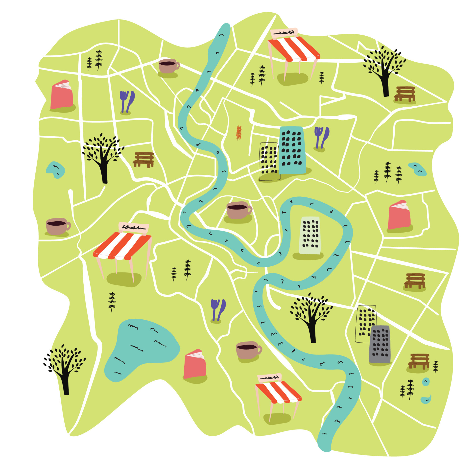 city map for any kind of digital info graphics and print publication
