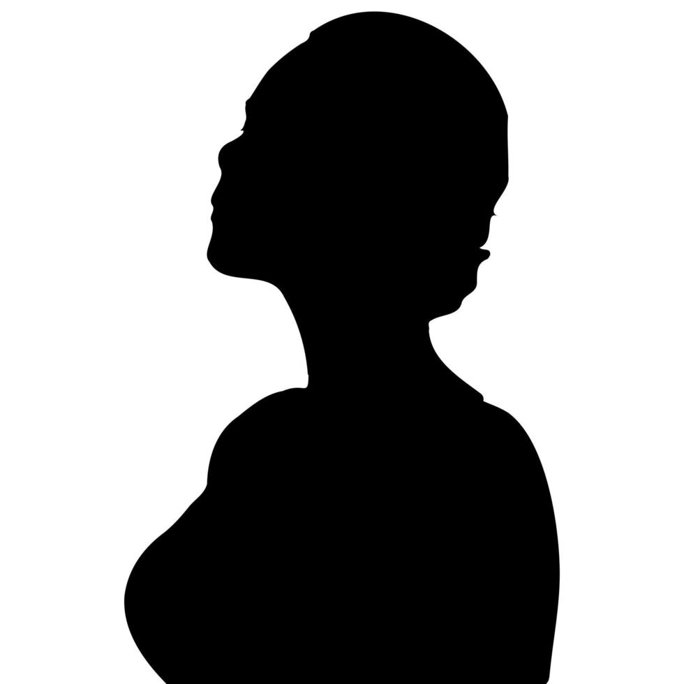 black african american silhouette woman with side view vector isolated