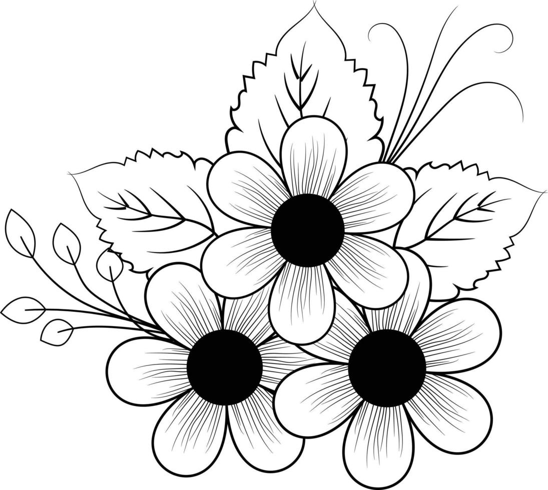 BLACK AND WHITE FLOWER vector