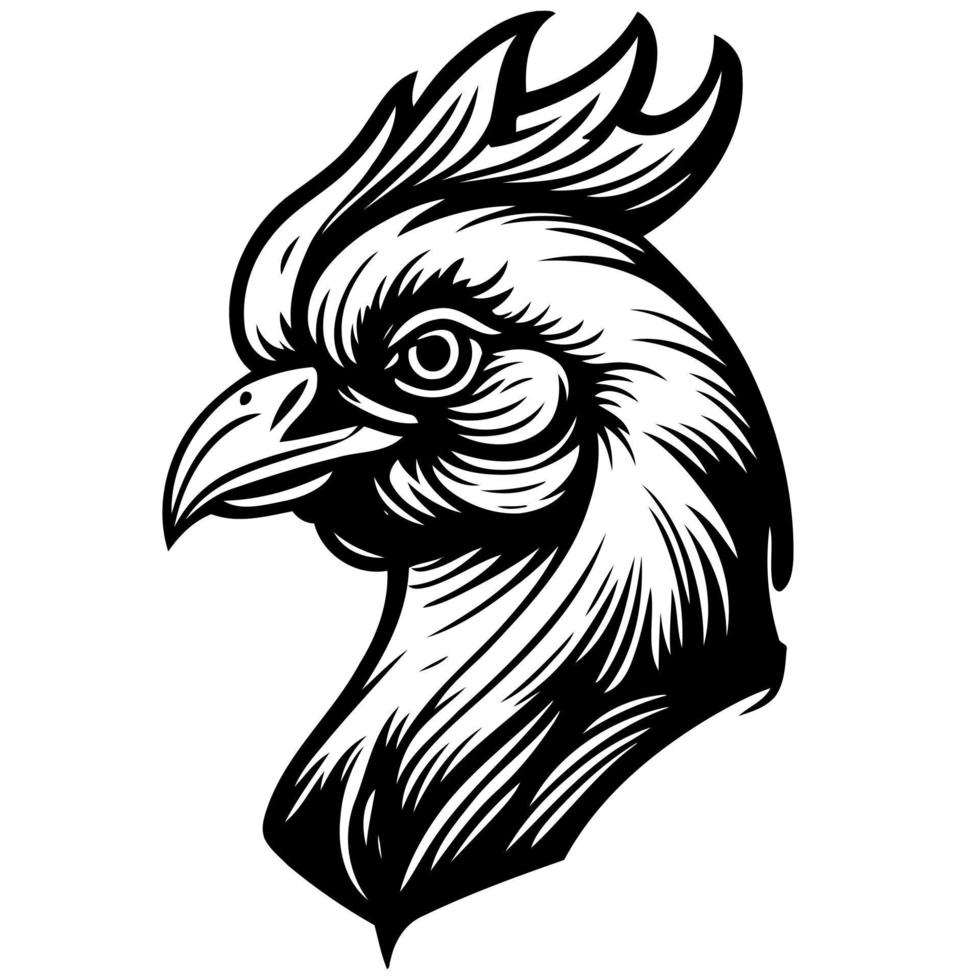 chicken bird animal head hen seen from the side vector