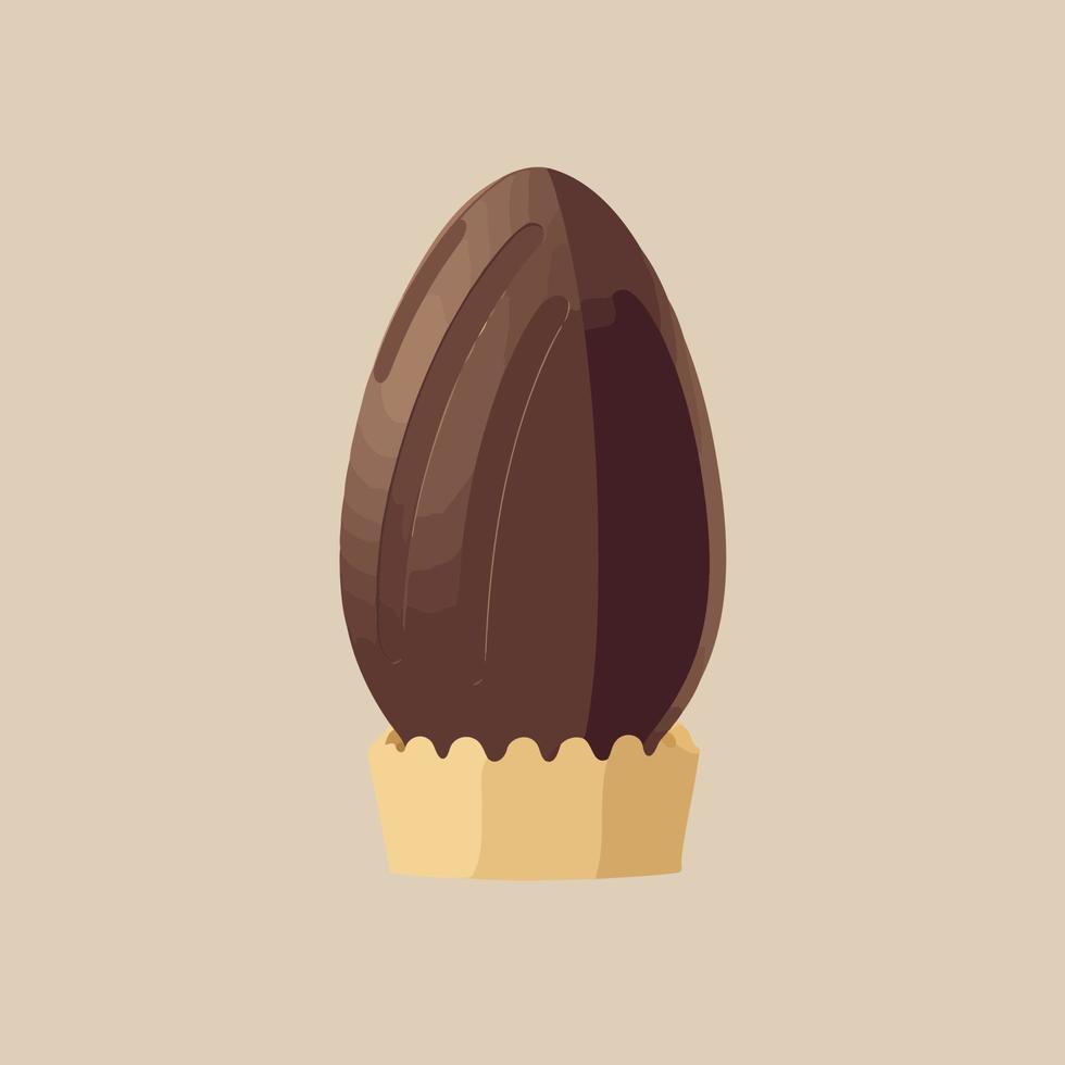 Chocolate flavor easter egg food vector