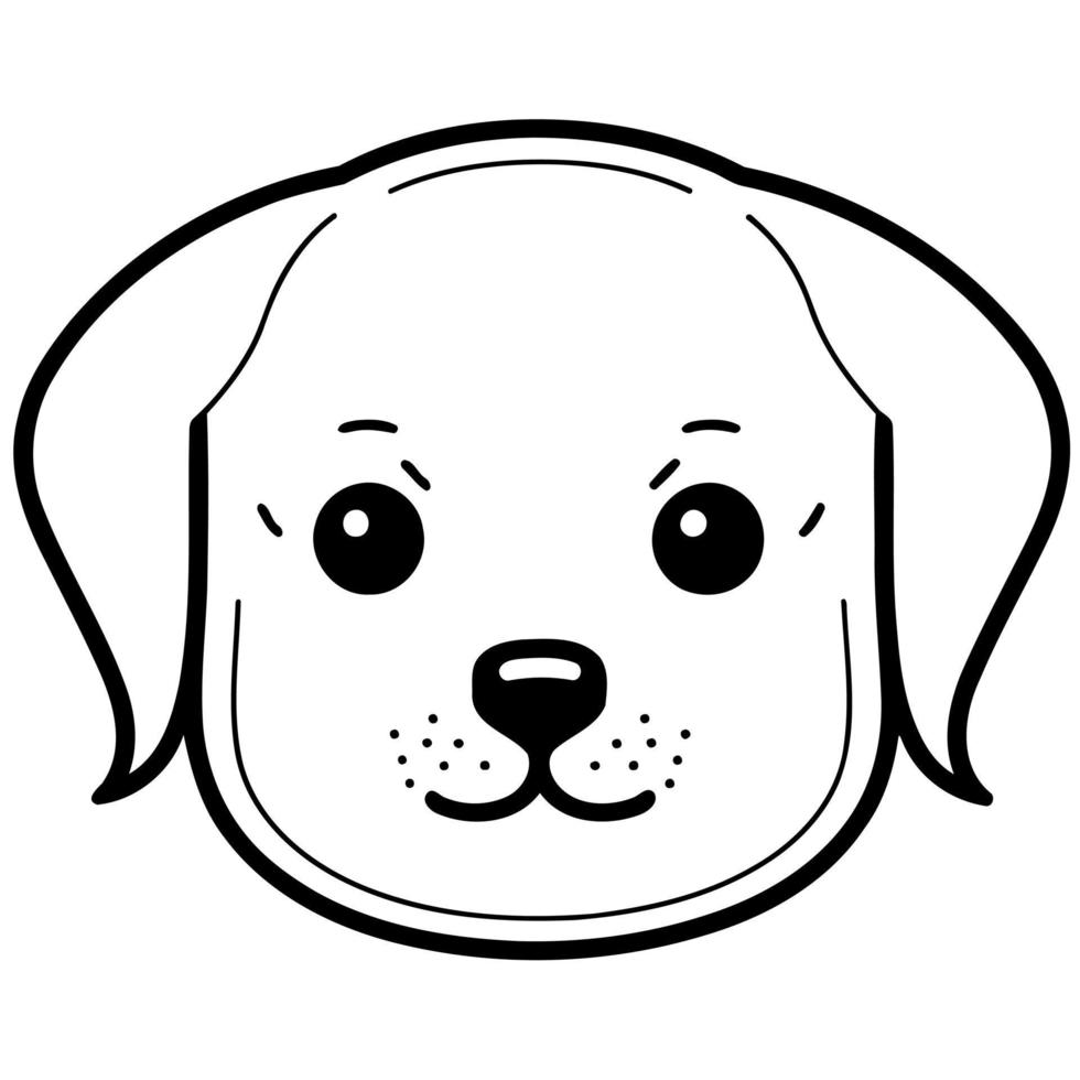 Cute dog domestic animal head vector