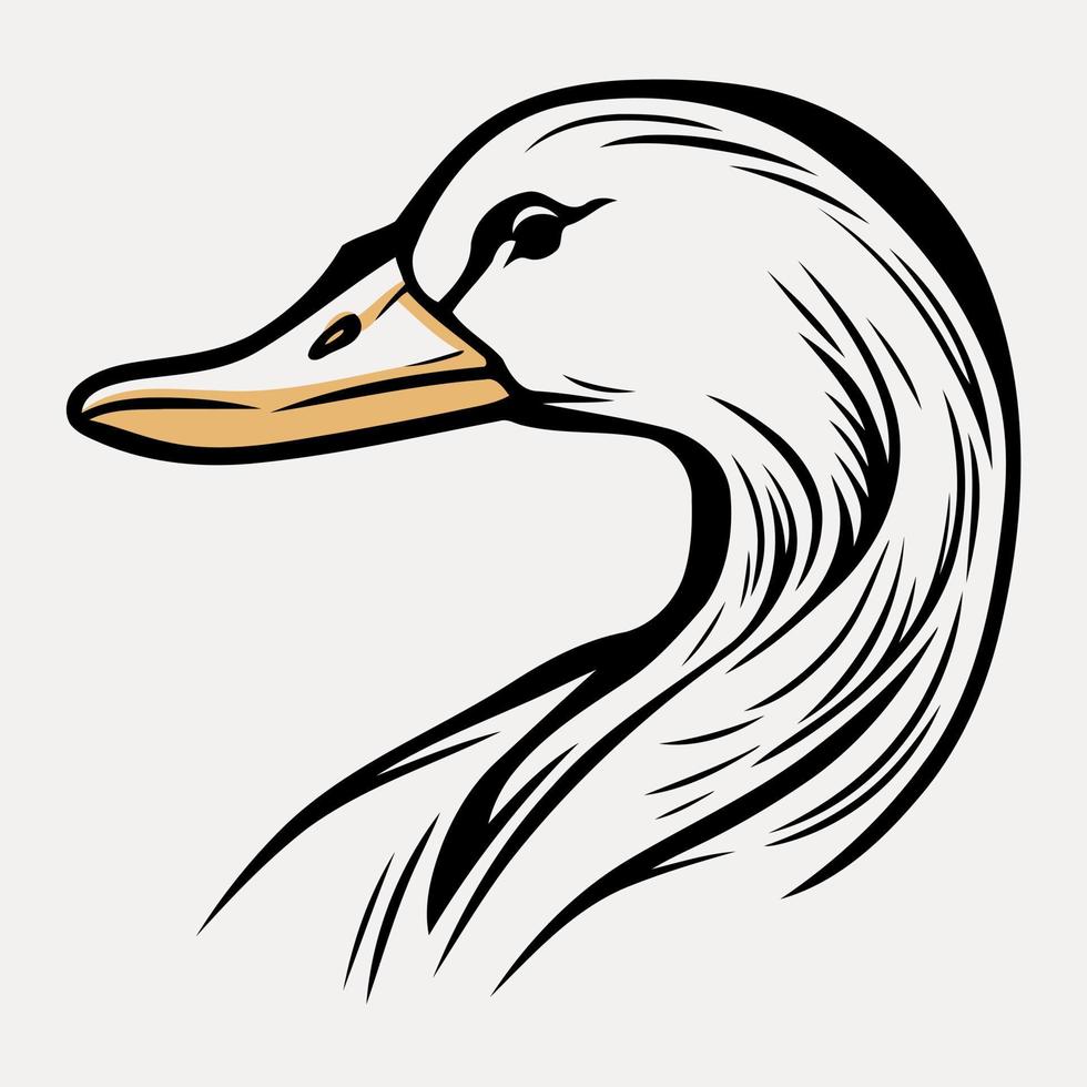 Waterfowl duck animal head vector