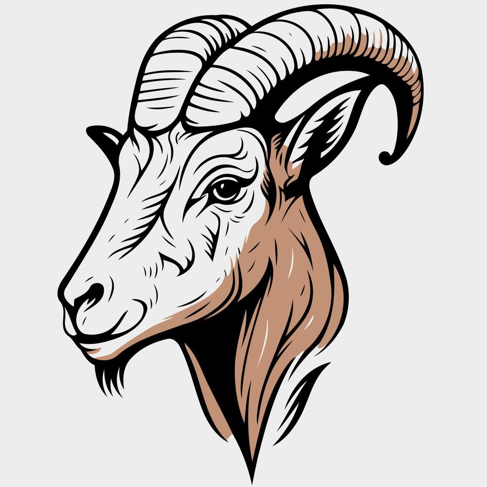 animal head domestic goat vector