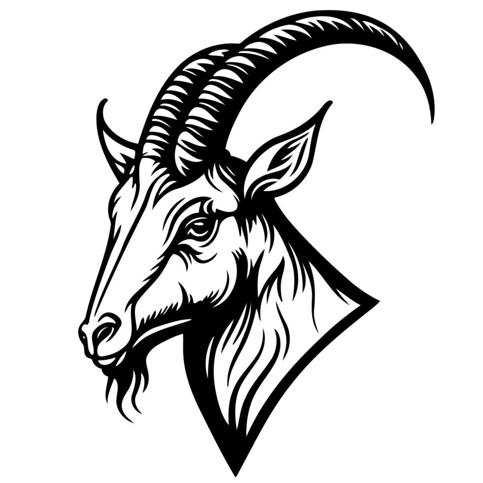 animal head domestic goat vector