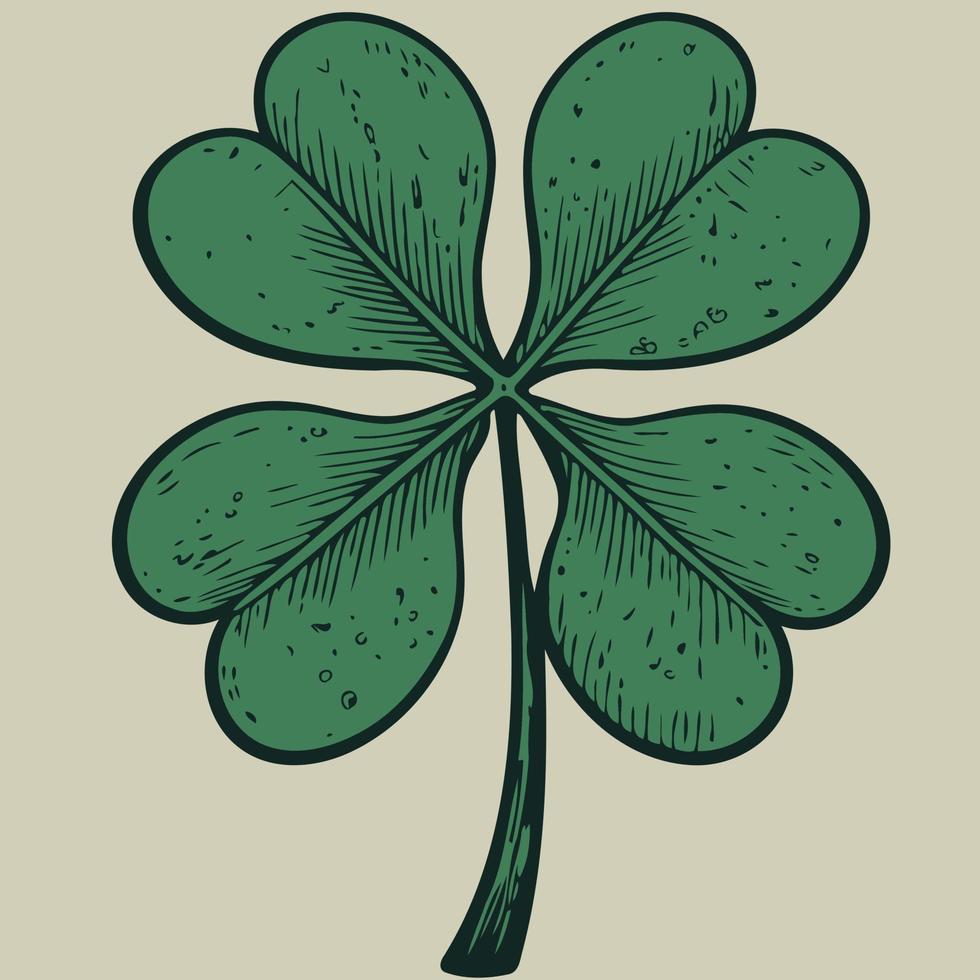 isolated green four leaf clover vector