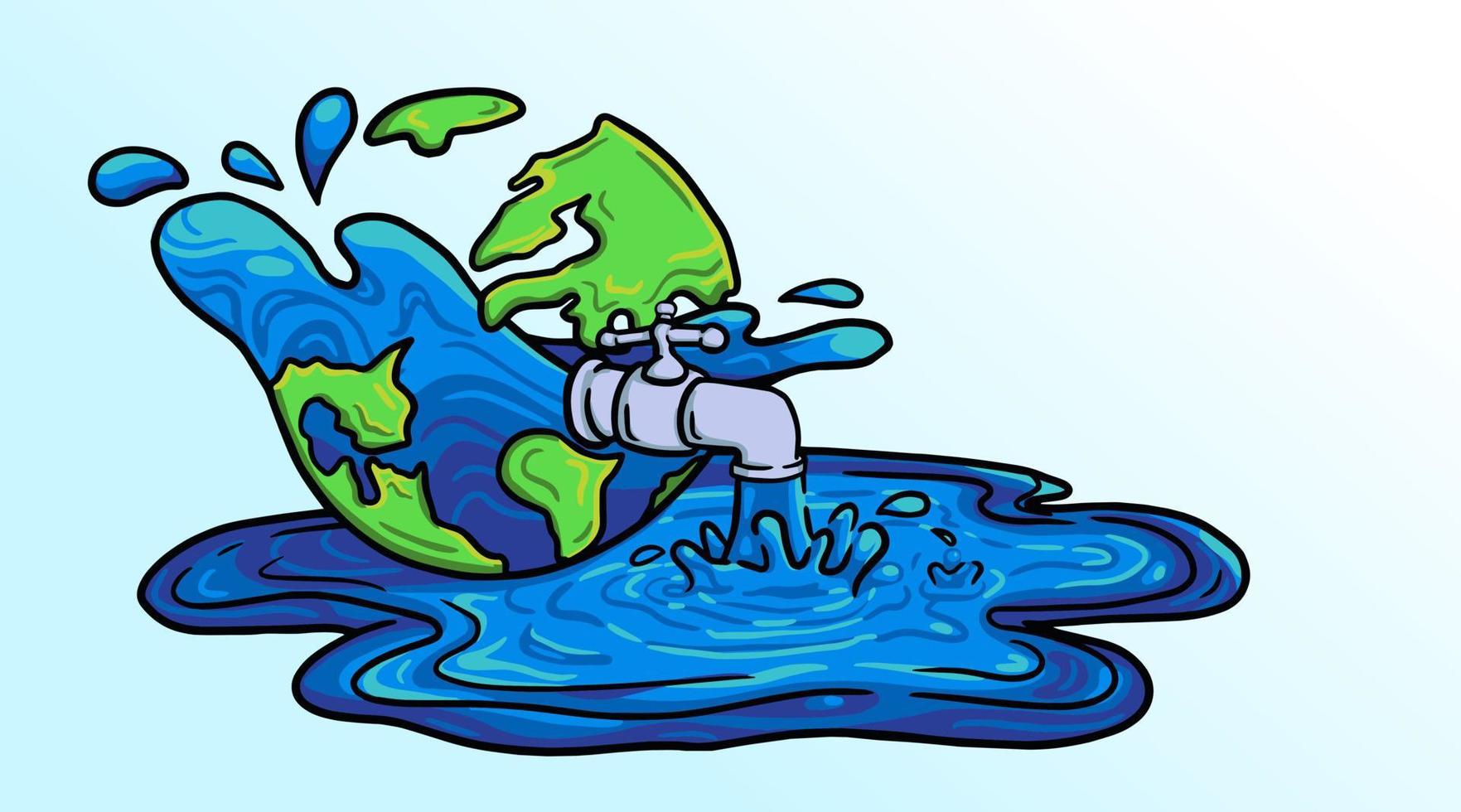 World Water Day Concept hand drawn. Ecology, Environment, and Earth Day Concept vector