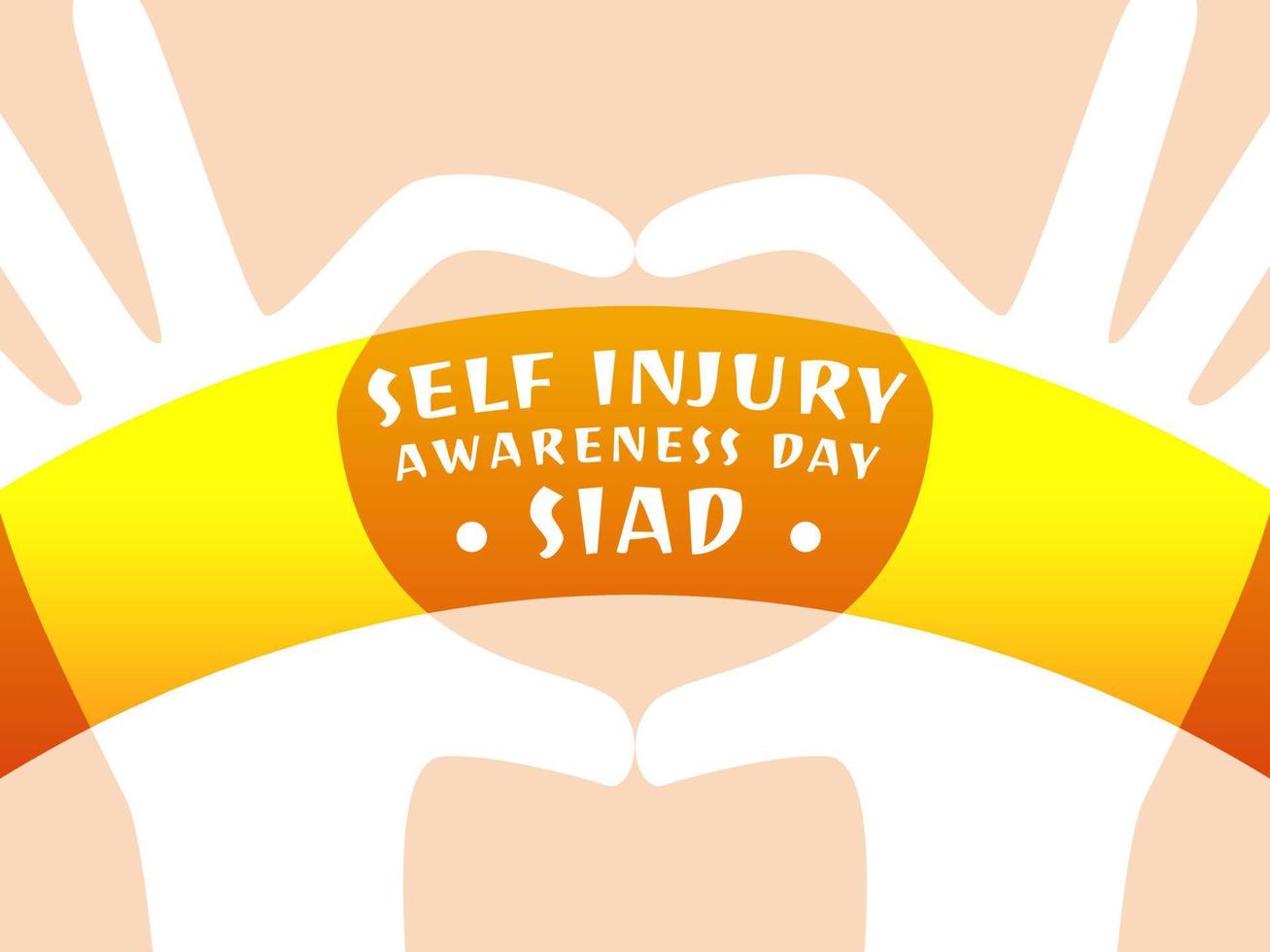 Self Injury Awareness Day Concept Design. SIAD days, global awareness vector
