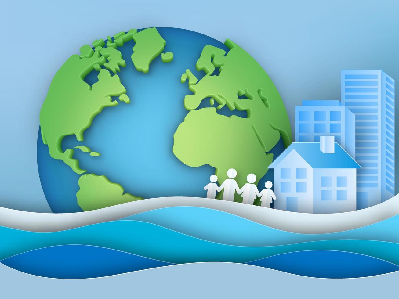 World Water Day Concept, Ecology, Environment, and Earth Day Concept vector