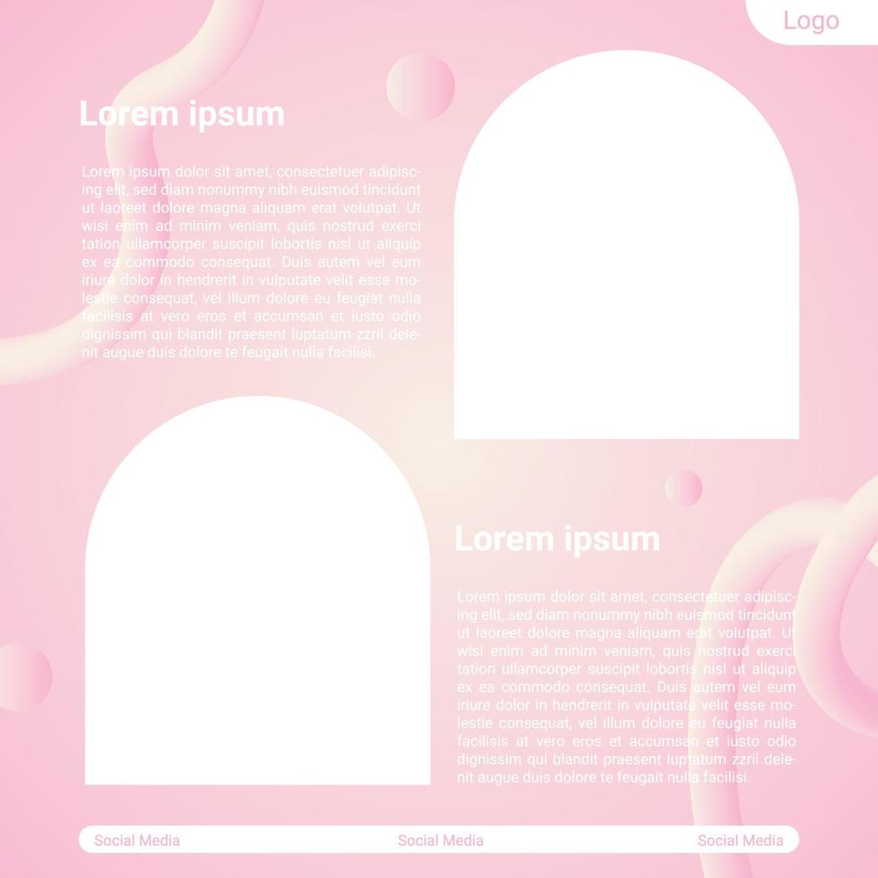 Pastry Social Media Post Template, Editable Post Template Social Media Banners. vector