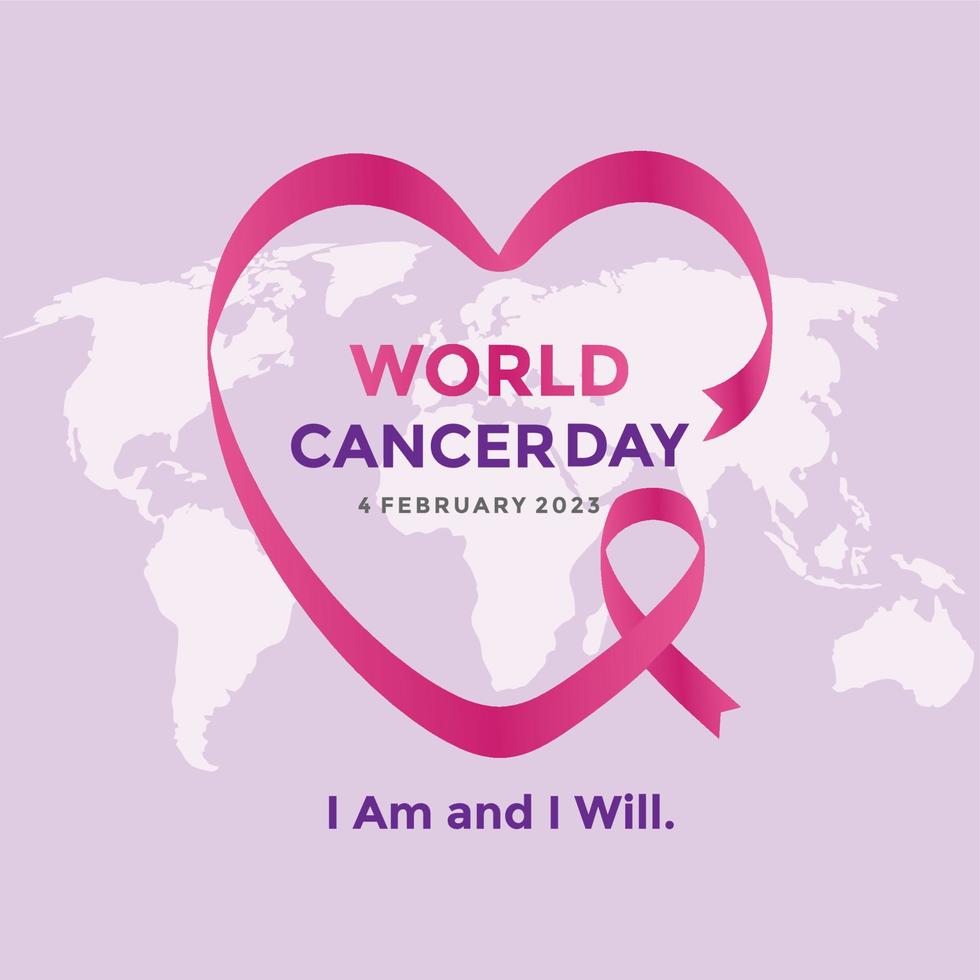 logotipo de la campaña del día mundial contra el cáncer. cartel del día mundial del cáncer o ilustración de vector de fondo de banner