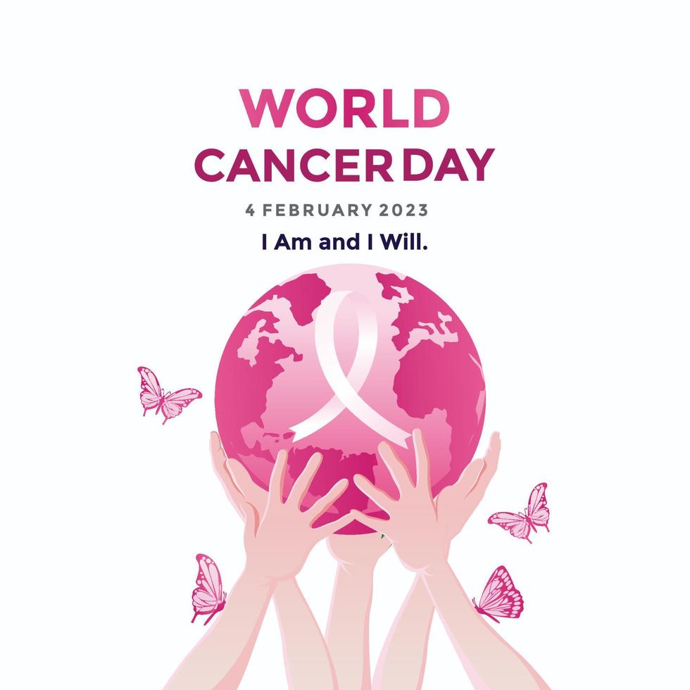 World Cancer Day Campaign logo. World Cancer Day poster or banner background vector illustration