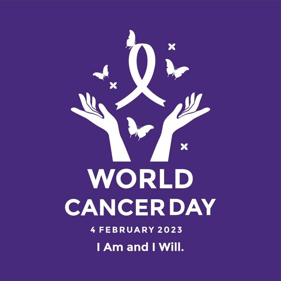 logotipo de la campaña del día mundial contra el cáncer. cartel del día mundial del cáncer o ilustración de vector de fondo de banner