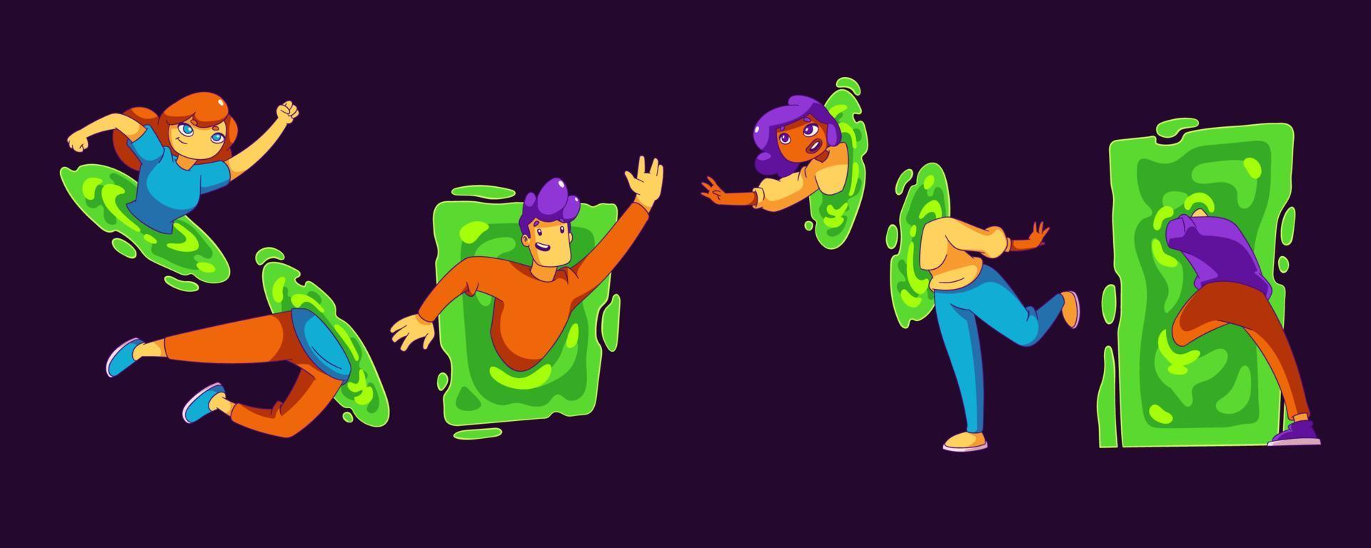 People go through portals or teleport vector