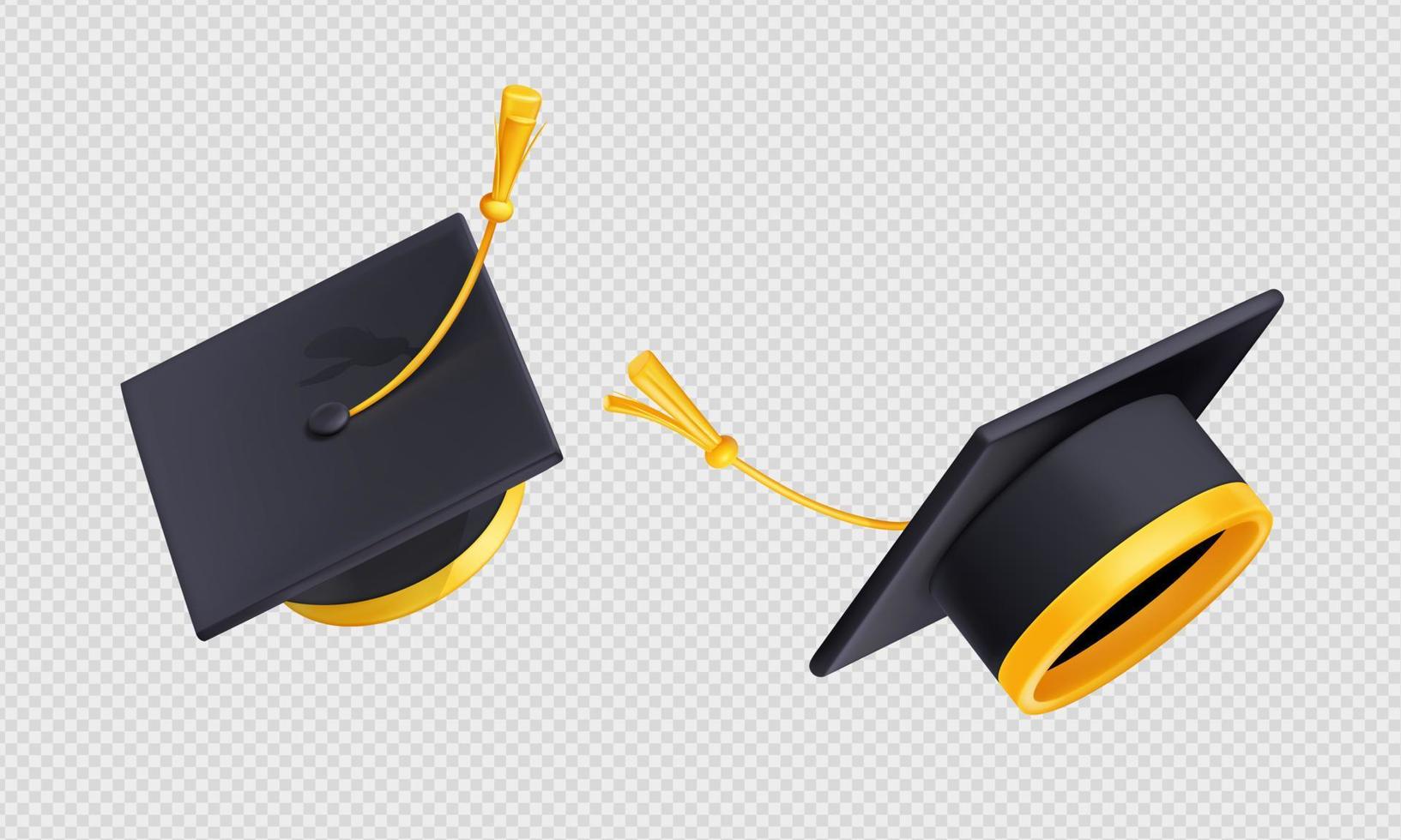 Students throw up graduation caps and certificates vector