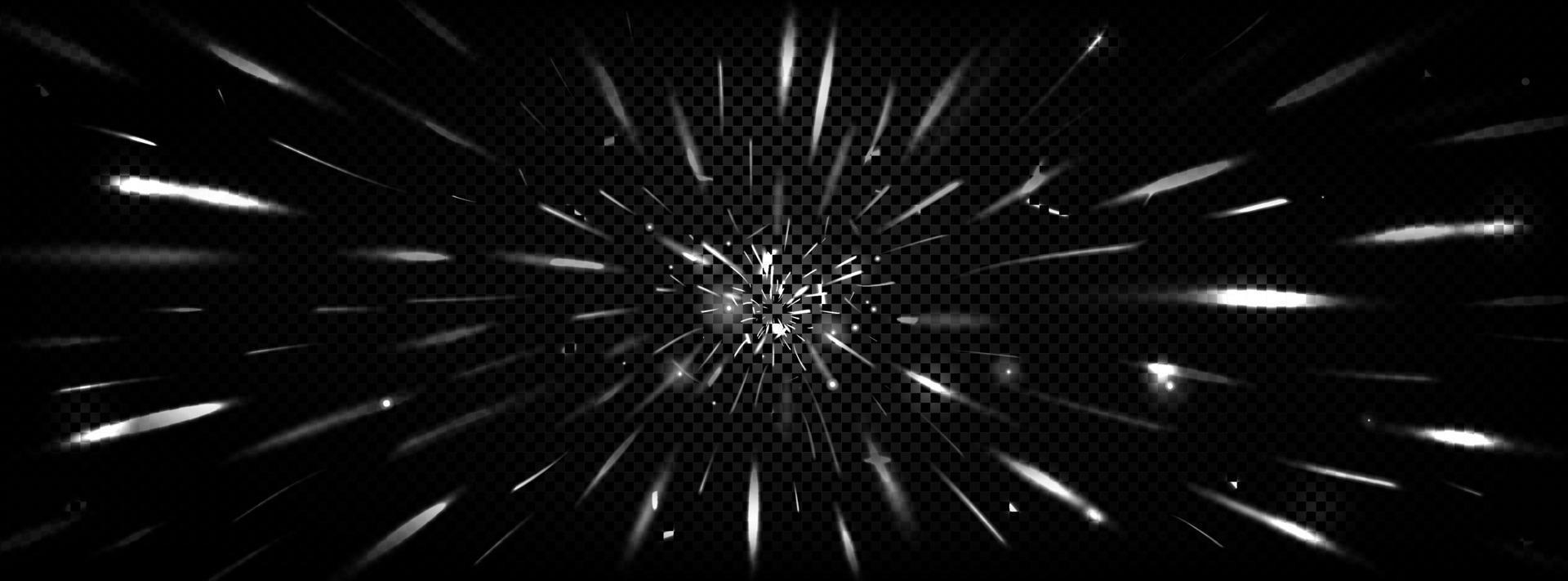 Sparks in motion with blur, speed light effect vector