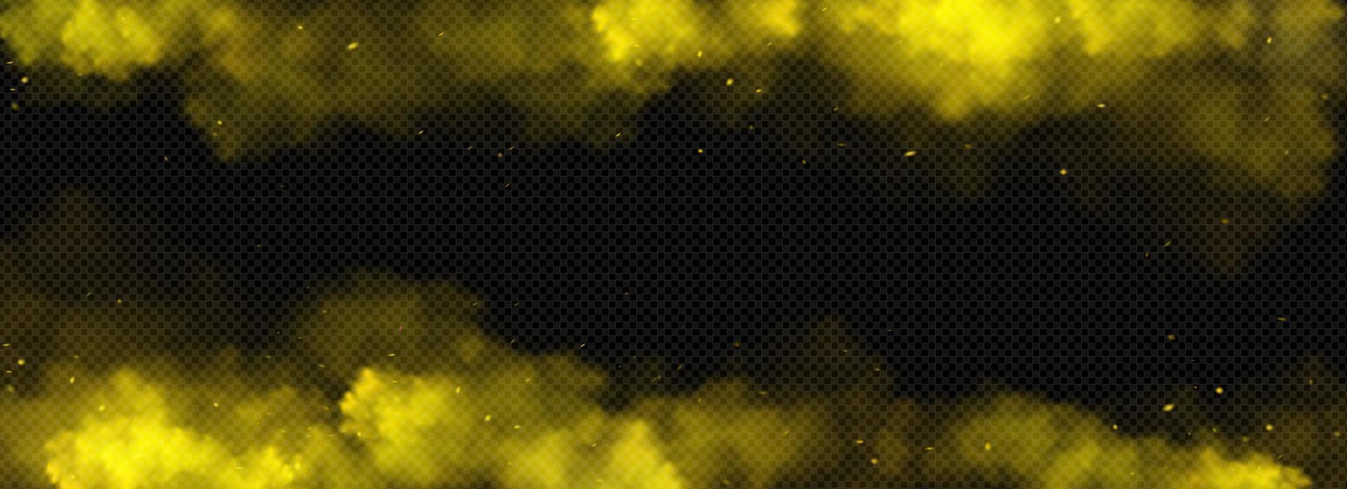 Yellow smoke frame dark background vector