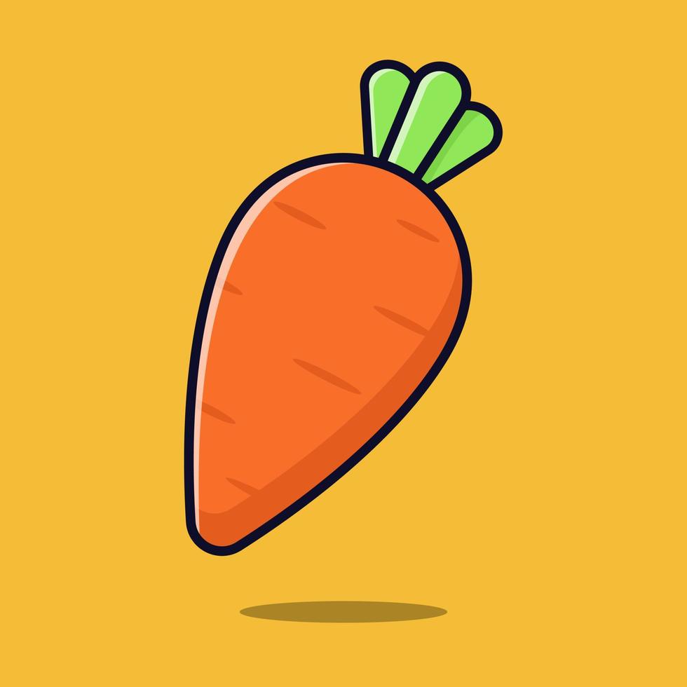 Carrot vector icon illustration. Vegetables object concept isolated vector. Flat design style