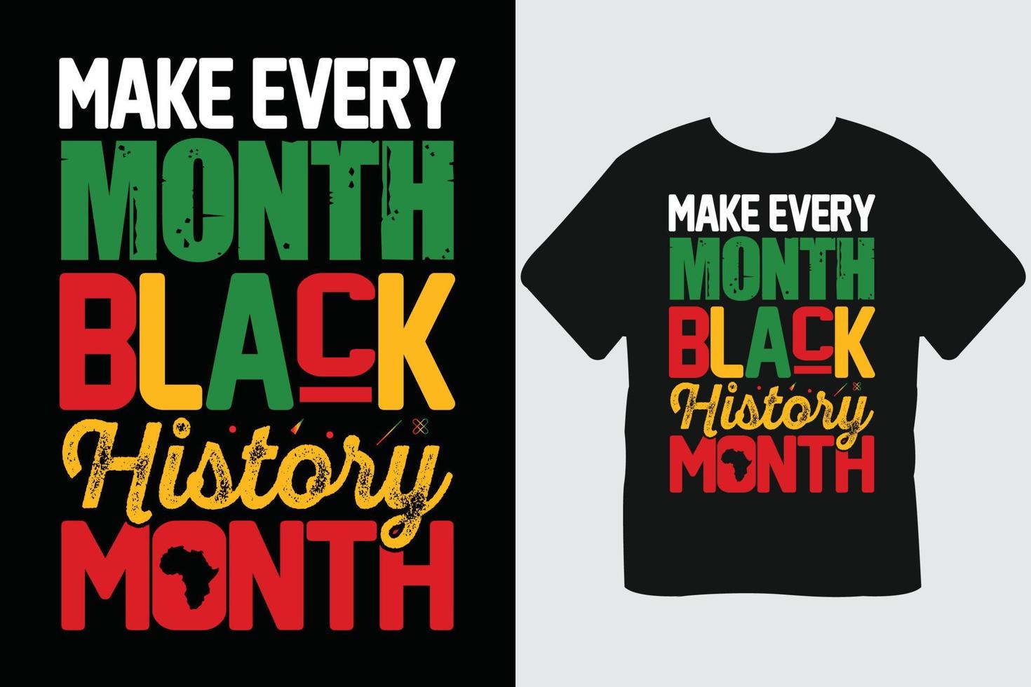 Make Every Month Black History Month T-Shirt Design vector