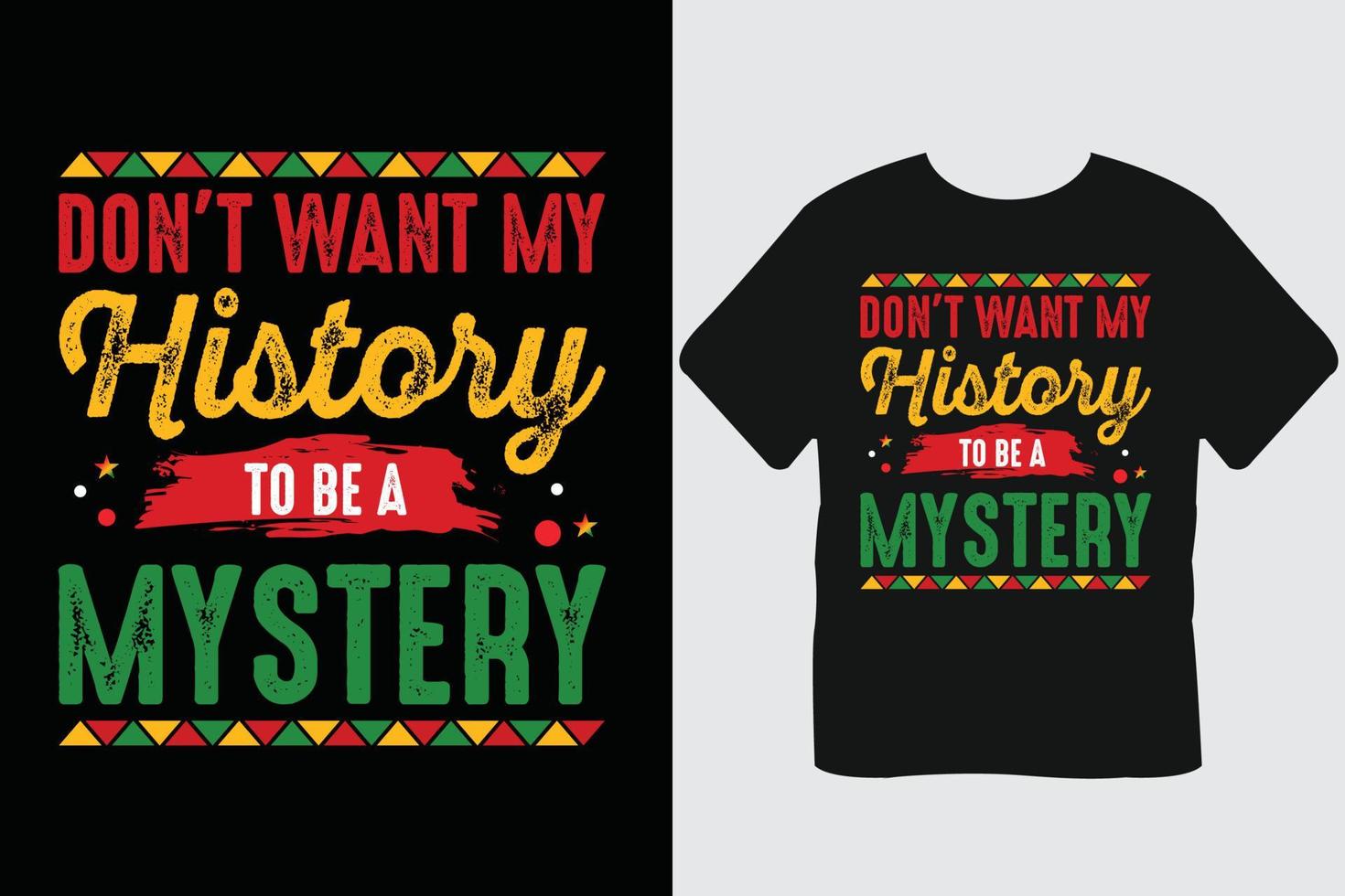 Don't Want My History To Be A Mystery Black History Month T-Shirt Design vector