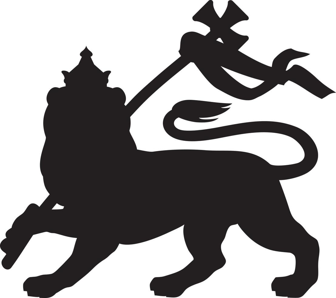 The Lion of Judah - Rastafarian Reggae Symbol. Vector illustration.