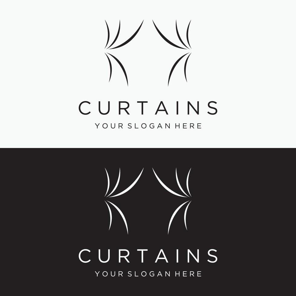 diseño de plantilla de logotipo de cortina o cortina de lujo creativo para teatro, hogar, hotel y apartamento. vector