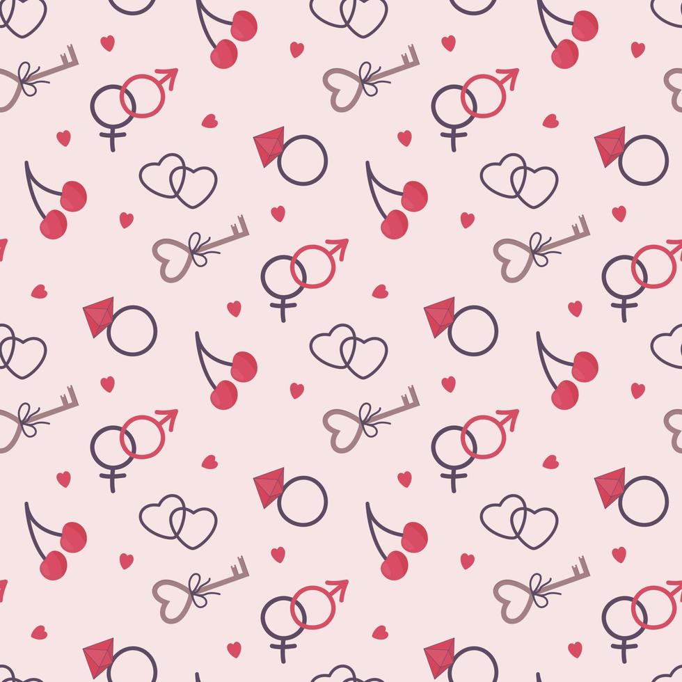 romantic seamless pattern vector