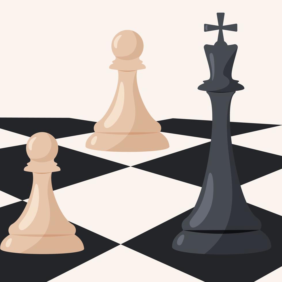 chess board with pieces vector