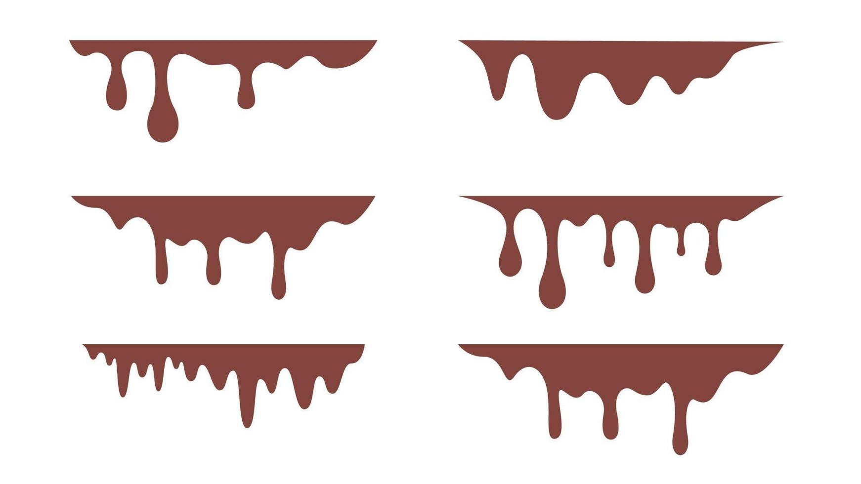 set of flowing drops vector