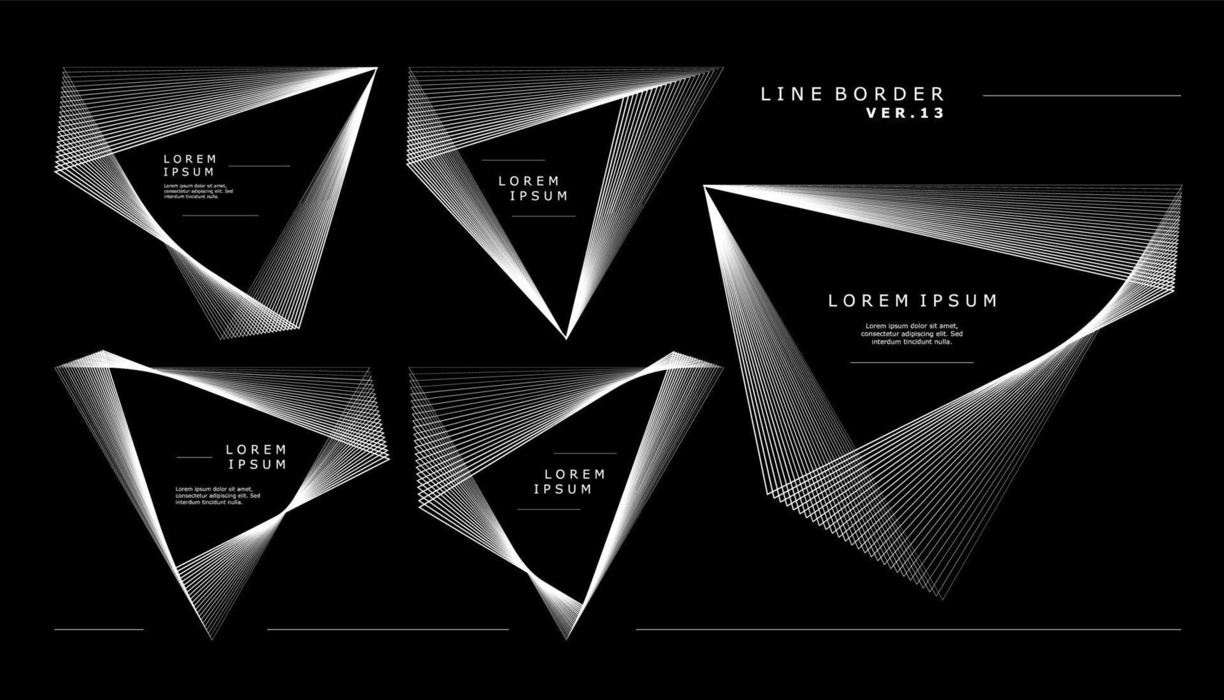 Triangle abstract blend lines border design template. Abstract border design. vector