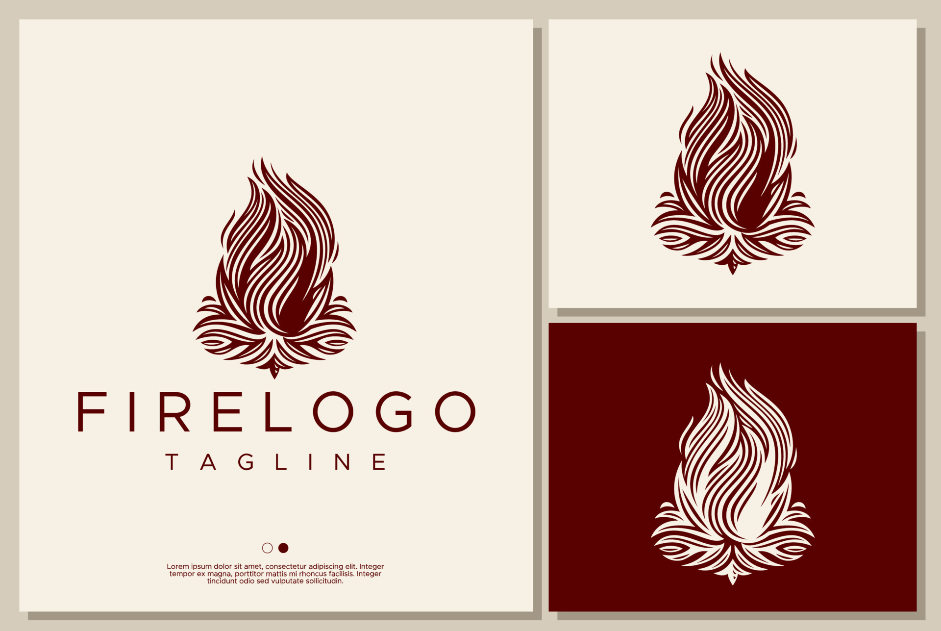 Fire pit logo design. Vintage fire logo template. 18849003 Vector Art