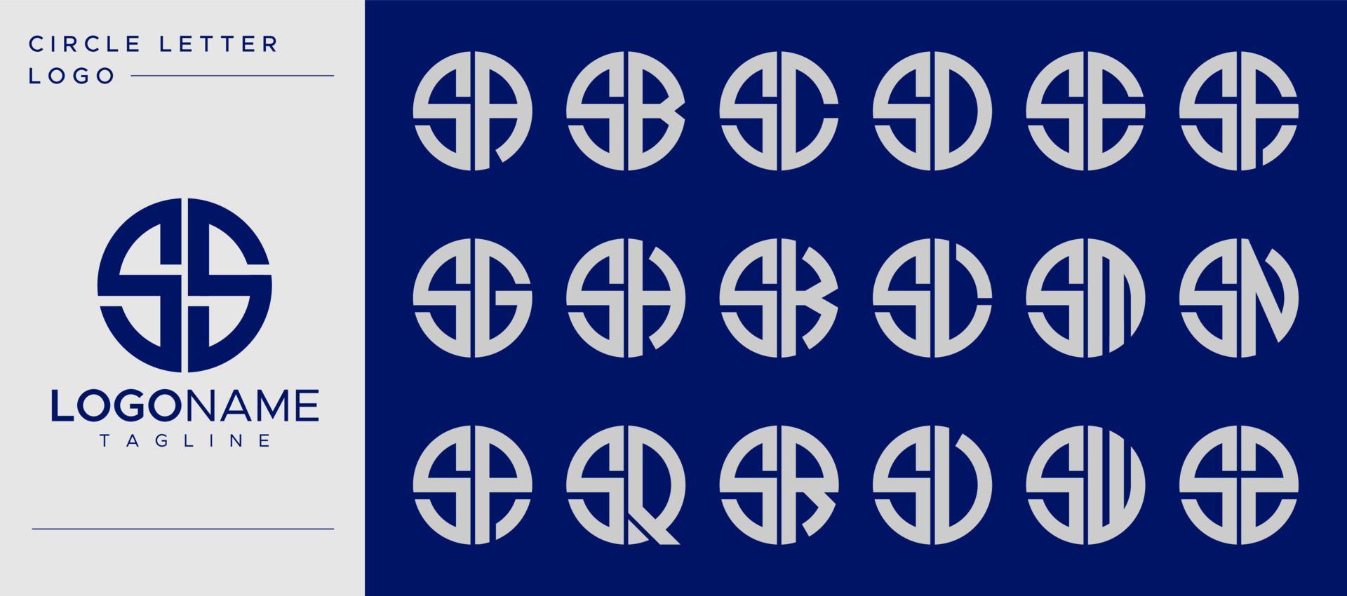 Set of S letter logo design template. Circle S letter logo design vector. vector