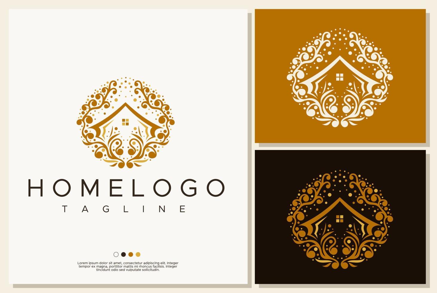 Luxury home logo template. Detailed real estate logo vector. vector