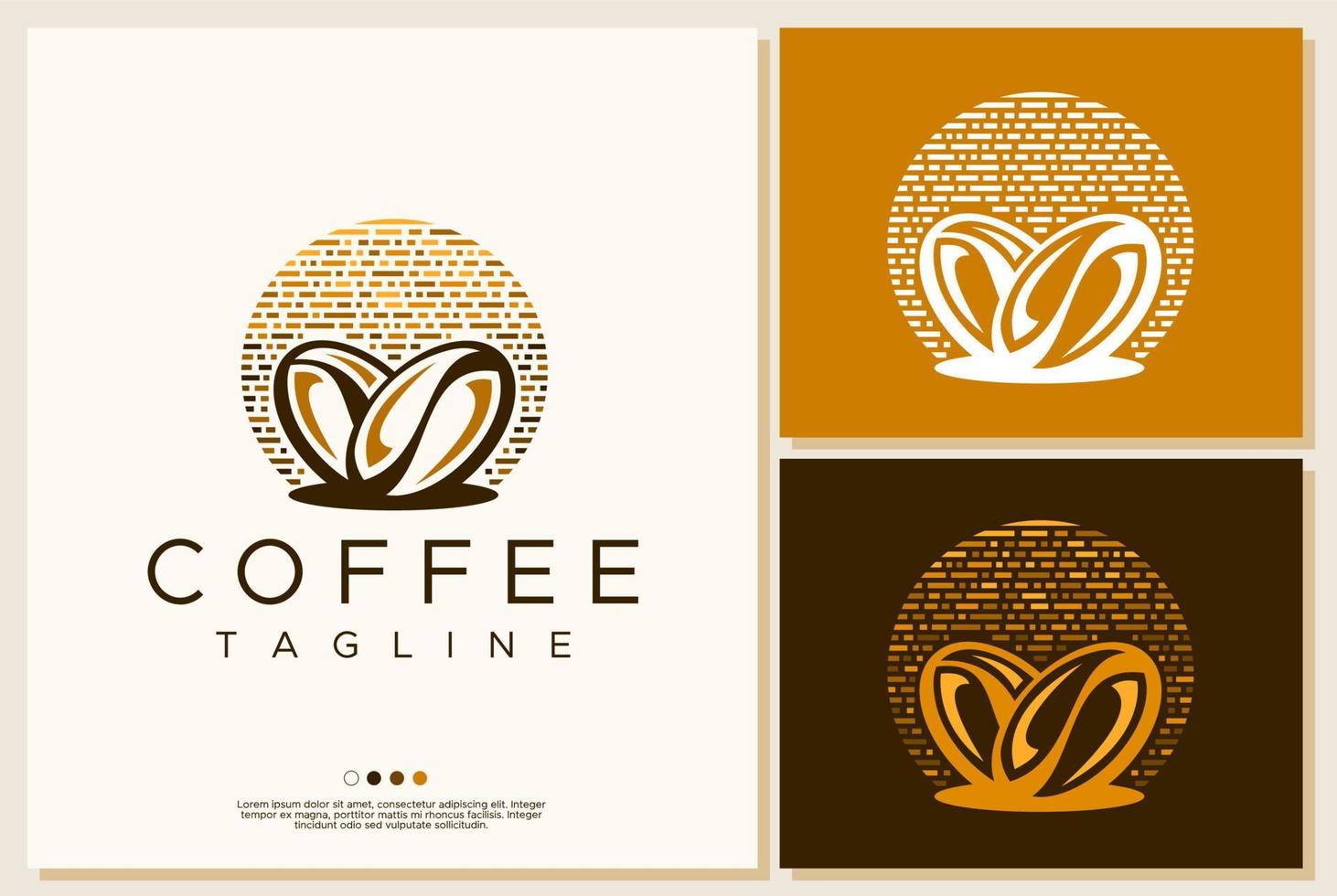 Vintage coffee bean logo branding. Coffee bean logo design. vector