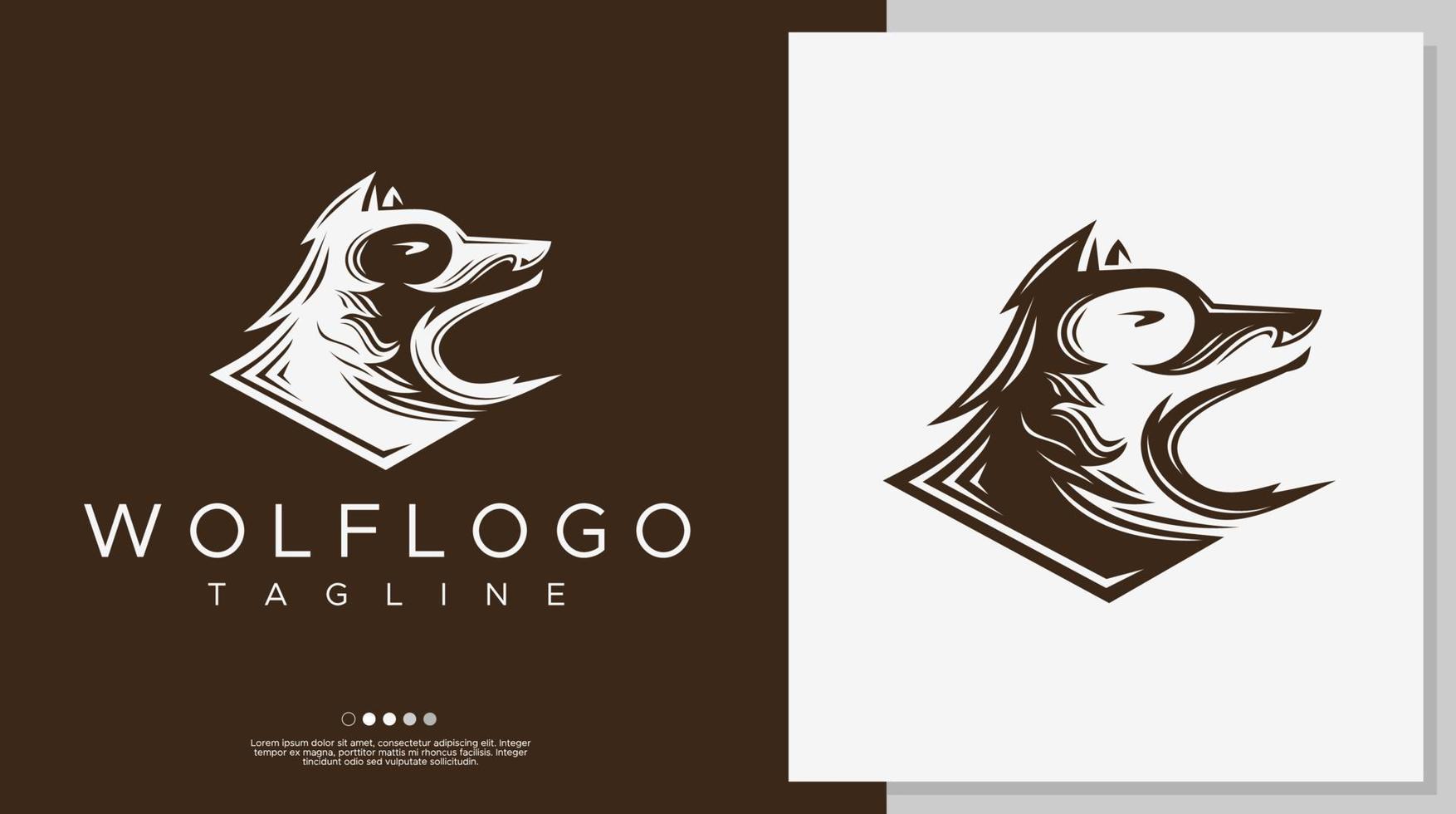 Retro wolf logo design template. Wolf logo design vector. vector