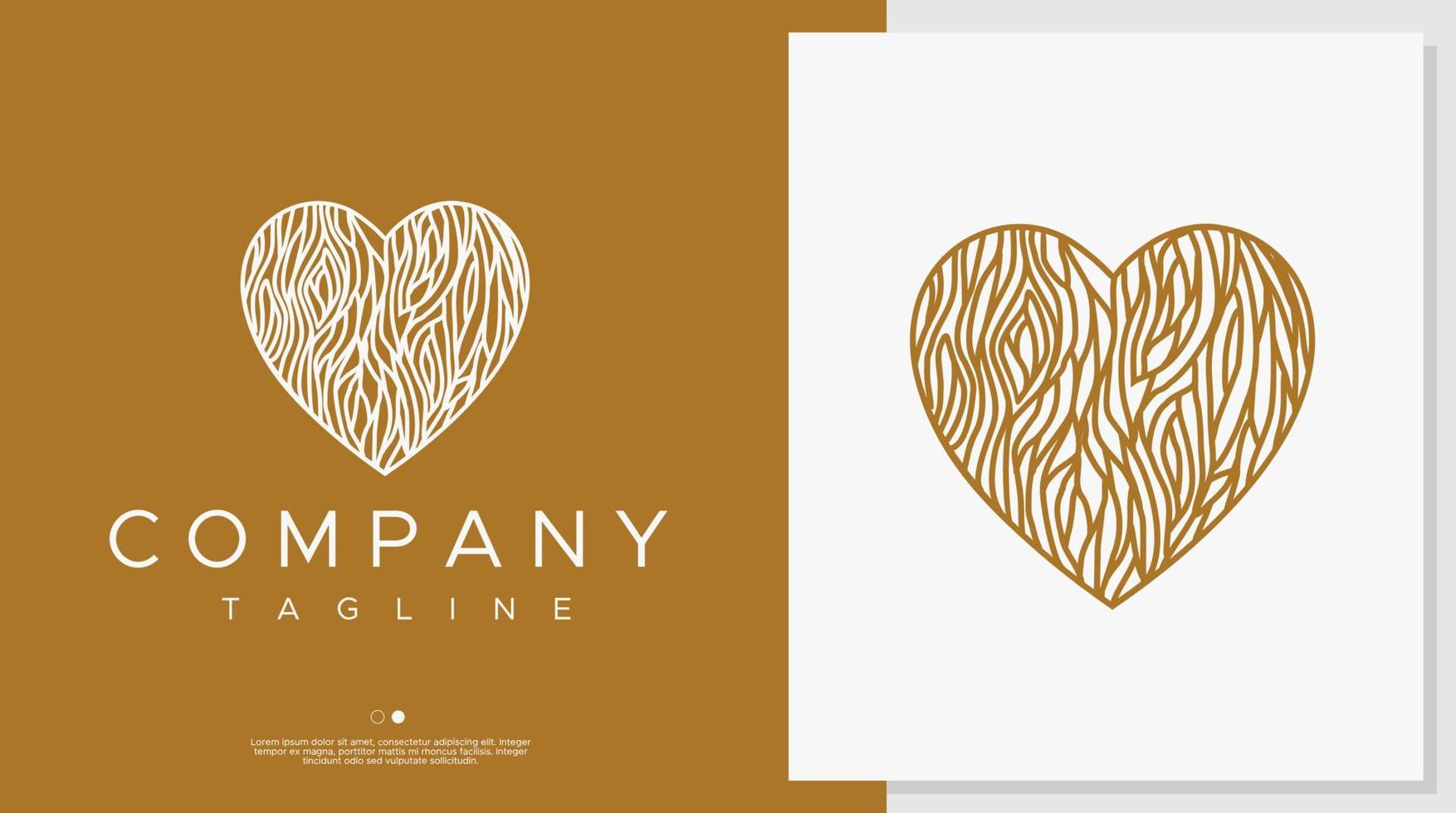 Abstract heart line logo design template. Vintage heart logo design. vector