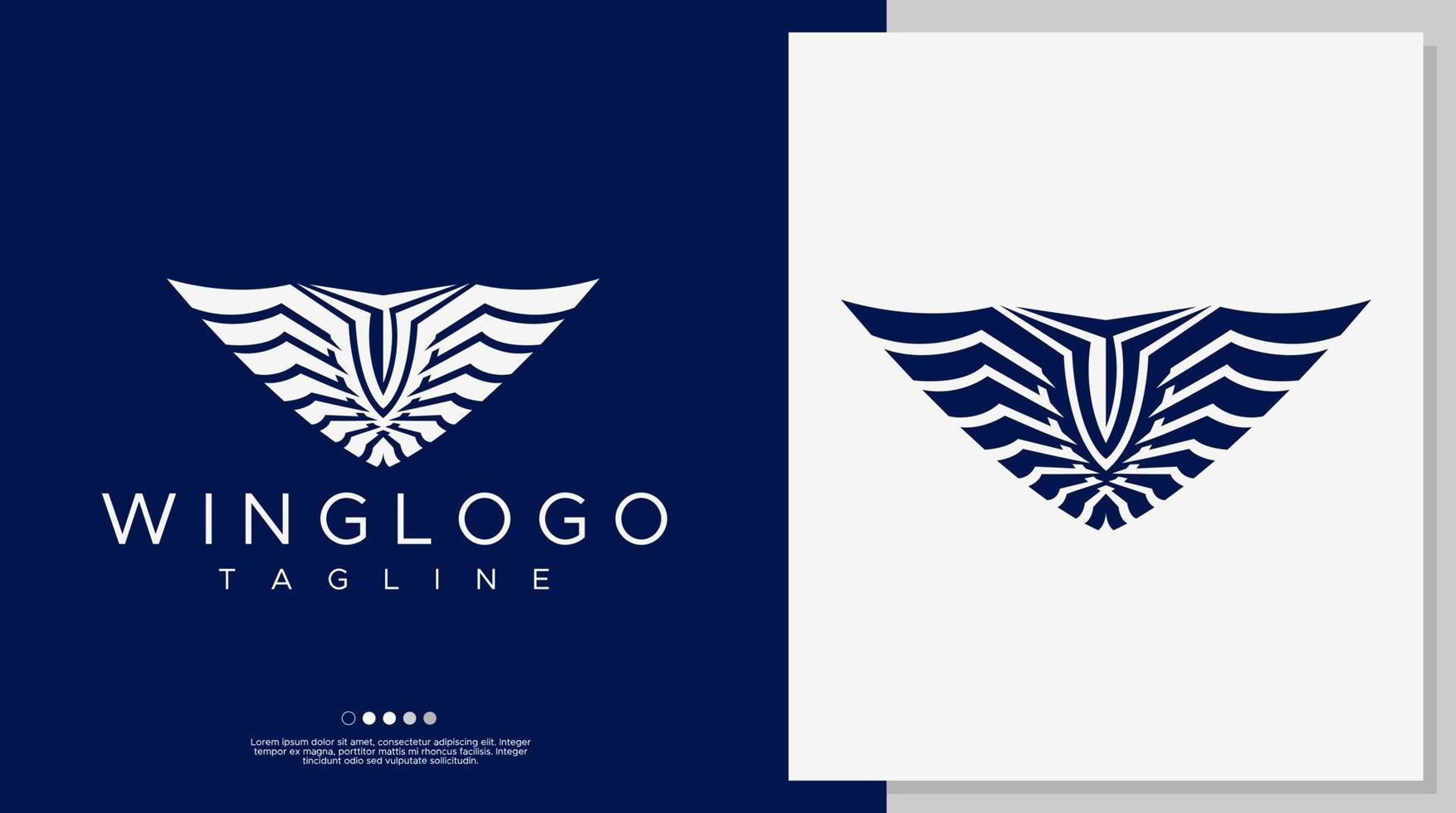 Modern wings logo design template. Simple wings logo branding. vector