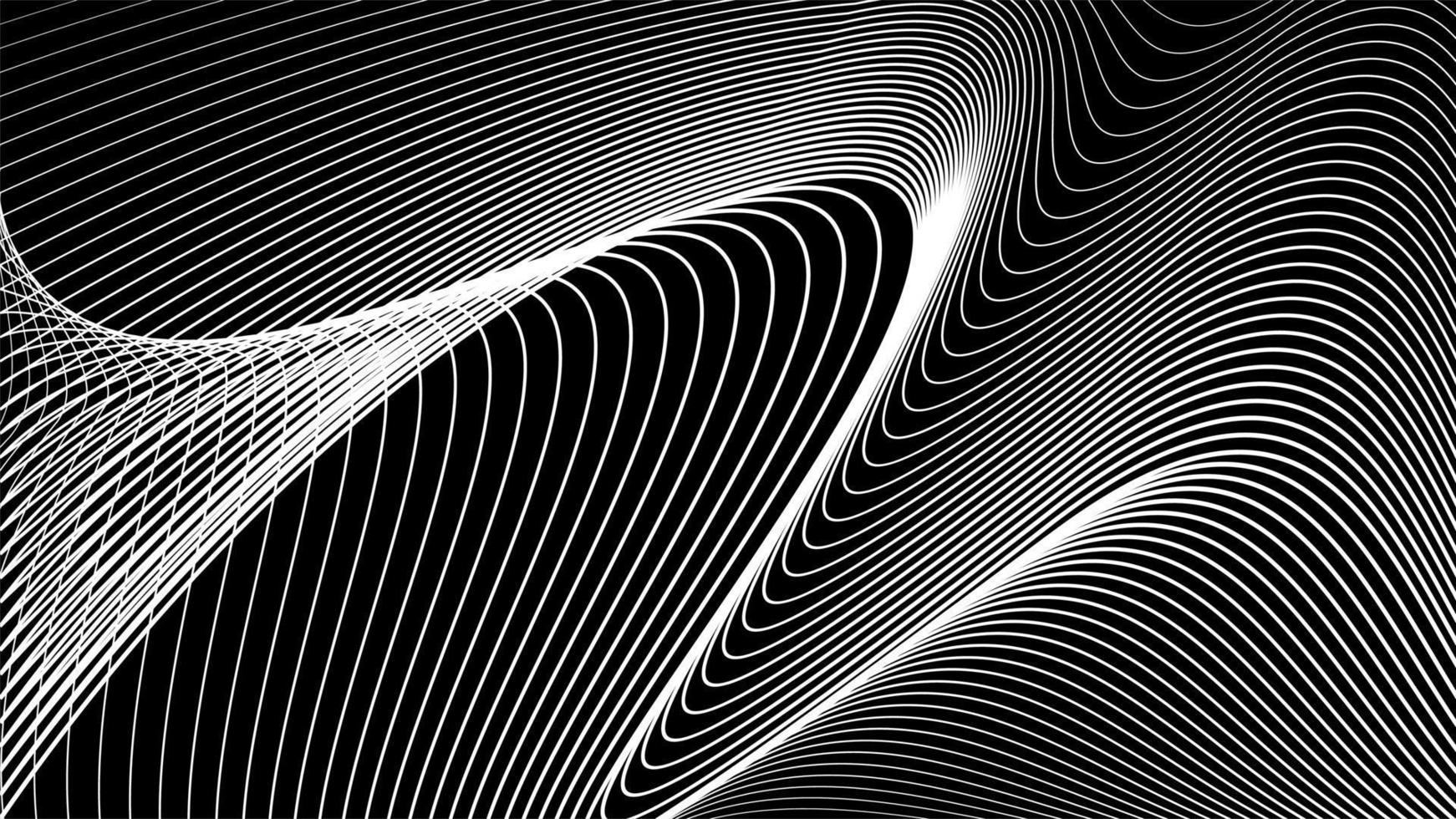 fondo de líneas abstractas en blanco y negro. plantilla de diseño de onda de línea. vector