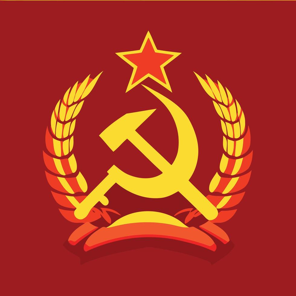 illustration in communist style in red and yellow colors vector