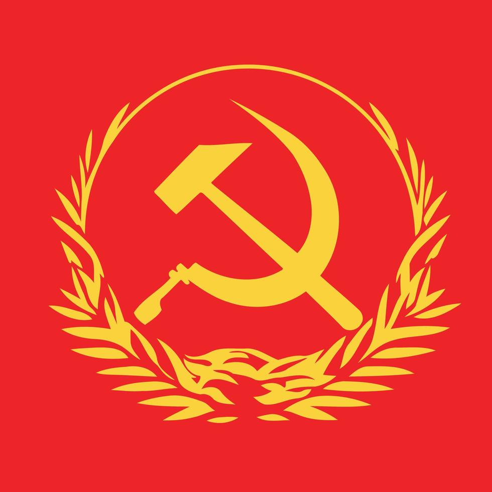 illustration in communist style in red and yellow colors vector