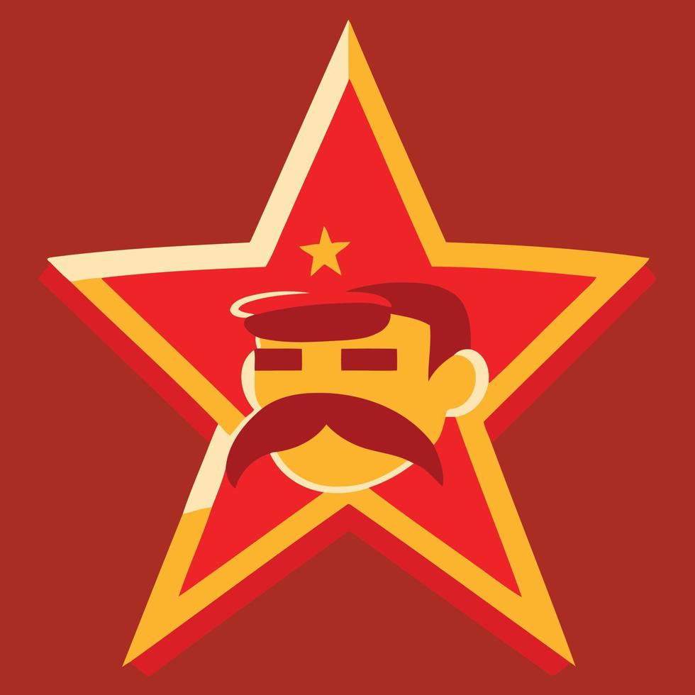 illustration in communist style in red and yellow colors vector