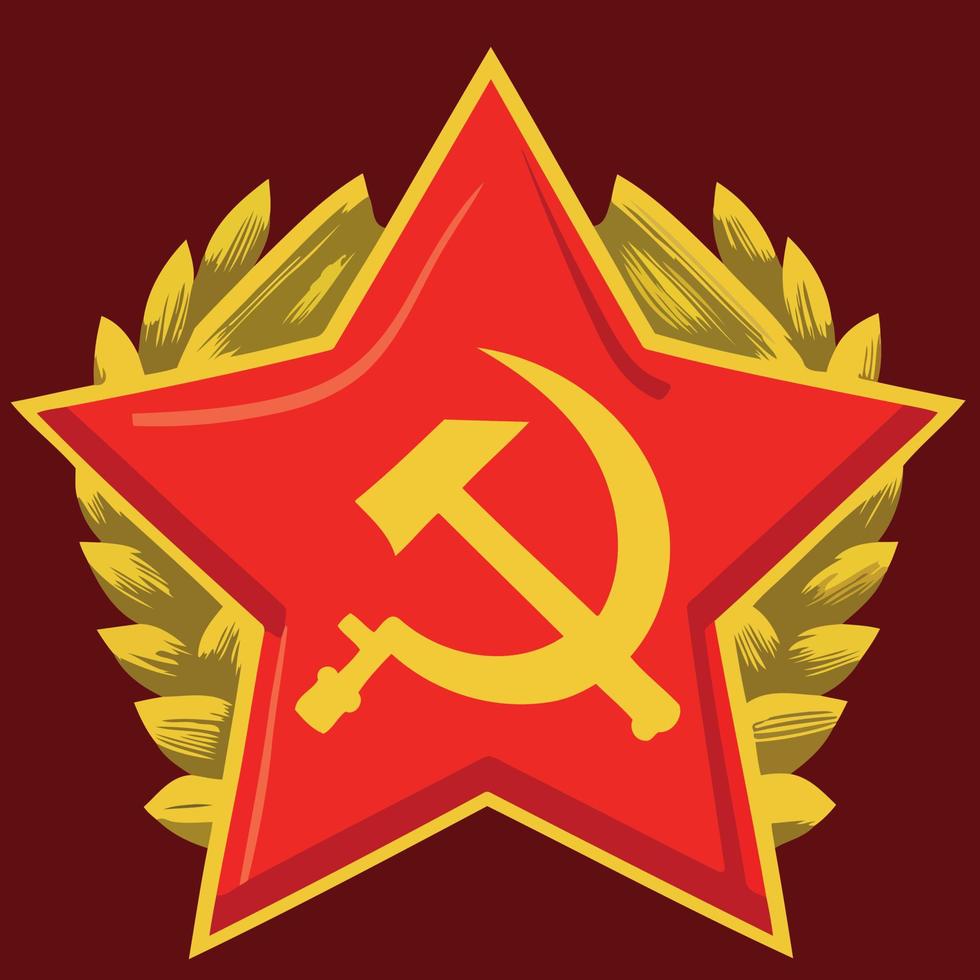 illustration in communist style in red and yellow colors vector