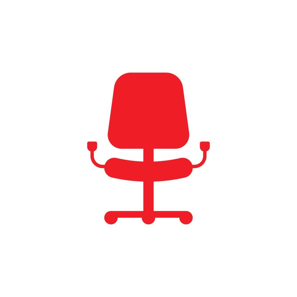 eps10 red vector arm chair abstract icon or logo isolated on white background. desk or office chair symbol in a simple flat trendy modern style for your website design, and mobile app