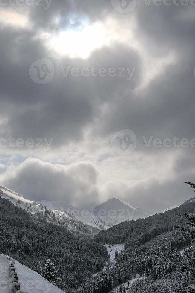 Winter landscape in Austrian Alps photo