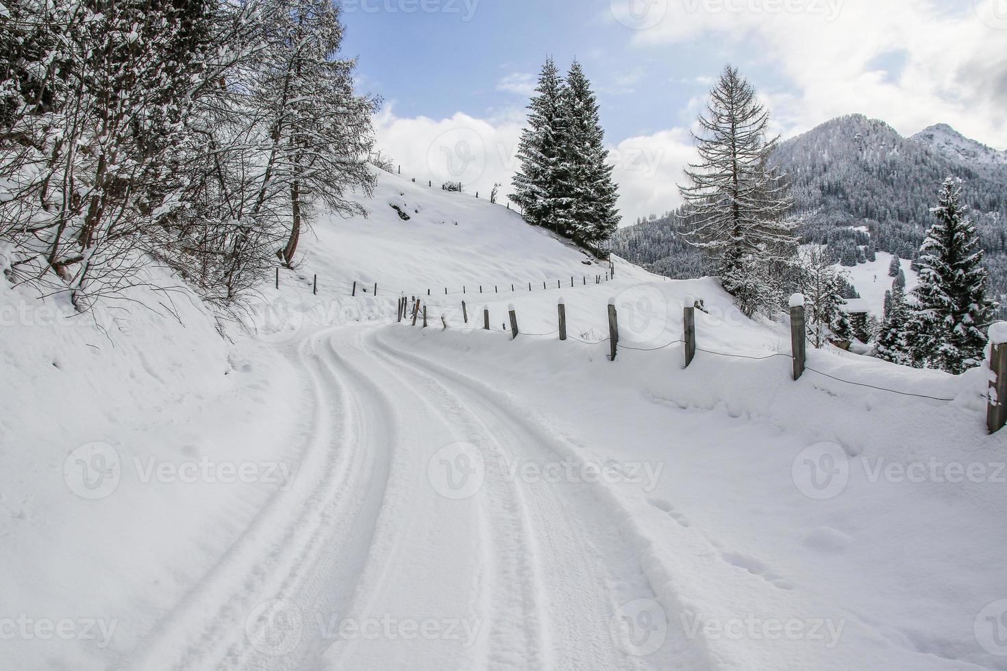 Winter landscape in Austrian Alps photo