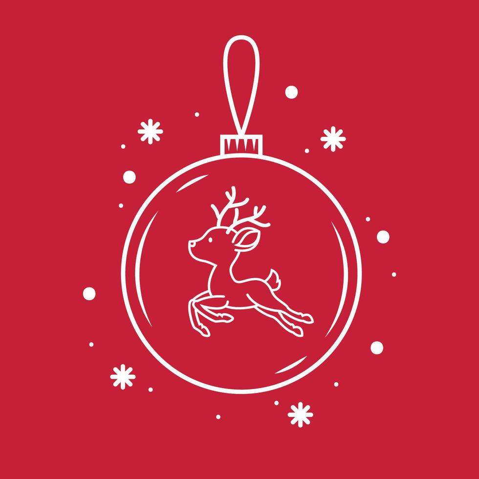 Reindeer character design. Reindeer symbol. Christmas poster. vector