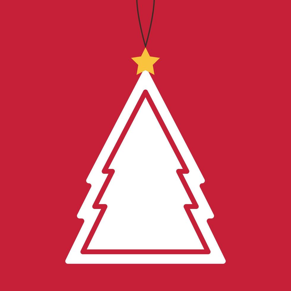 vector de árbol de navidad. etiqueta del árbol de navidad. símbolo. espacio libre para texto. copie el espacio blanco.