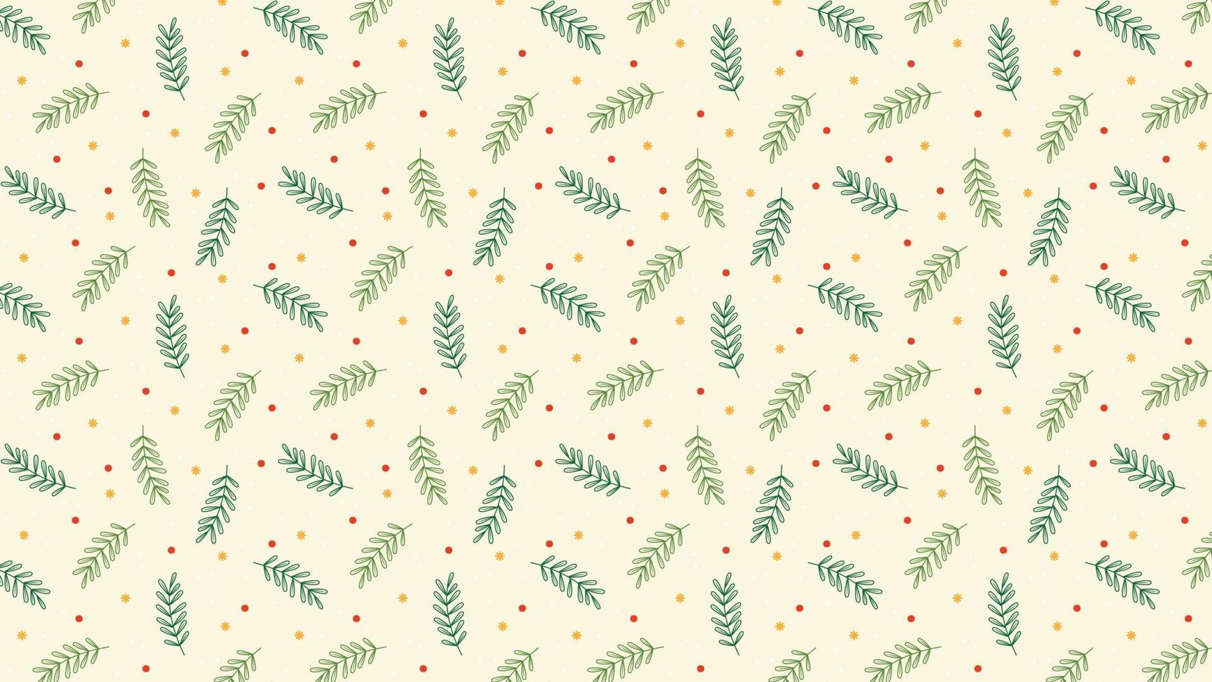 Christmas holly berry leaves pattern. Cute holly isolated on white background. Vector illustration.